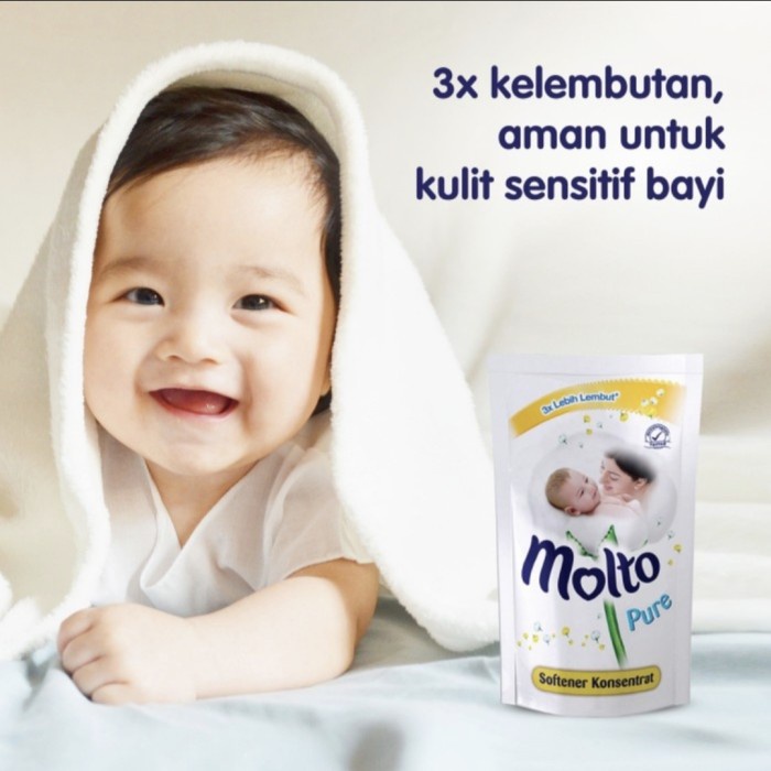 Molto Ultra Pure Pouch 1600ML 1,6L Pewangi Pakaian Pelembut Baju Bayi