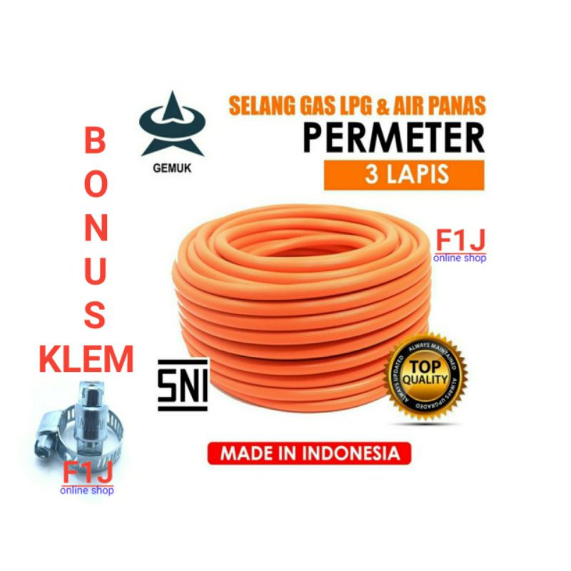 SELANG GAS LPG REGULATOR / SELANG SELANG GAS LPG REGULATOR 3 LAPIS GRATIS KLEM GAS