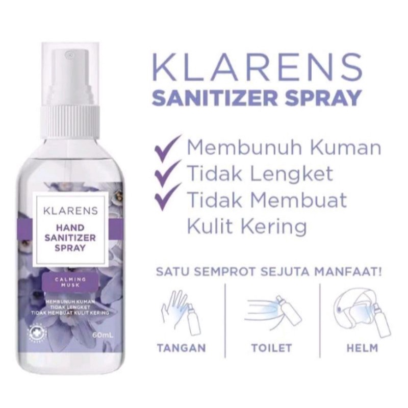 Klarens sanitizer spray calming_musk_60ml