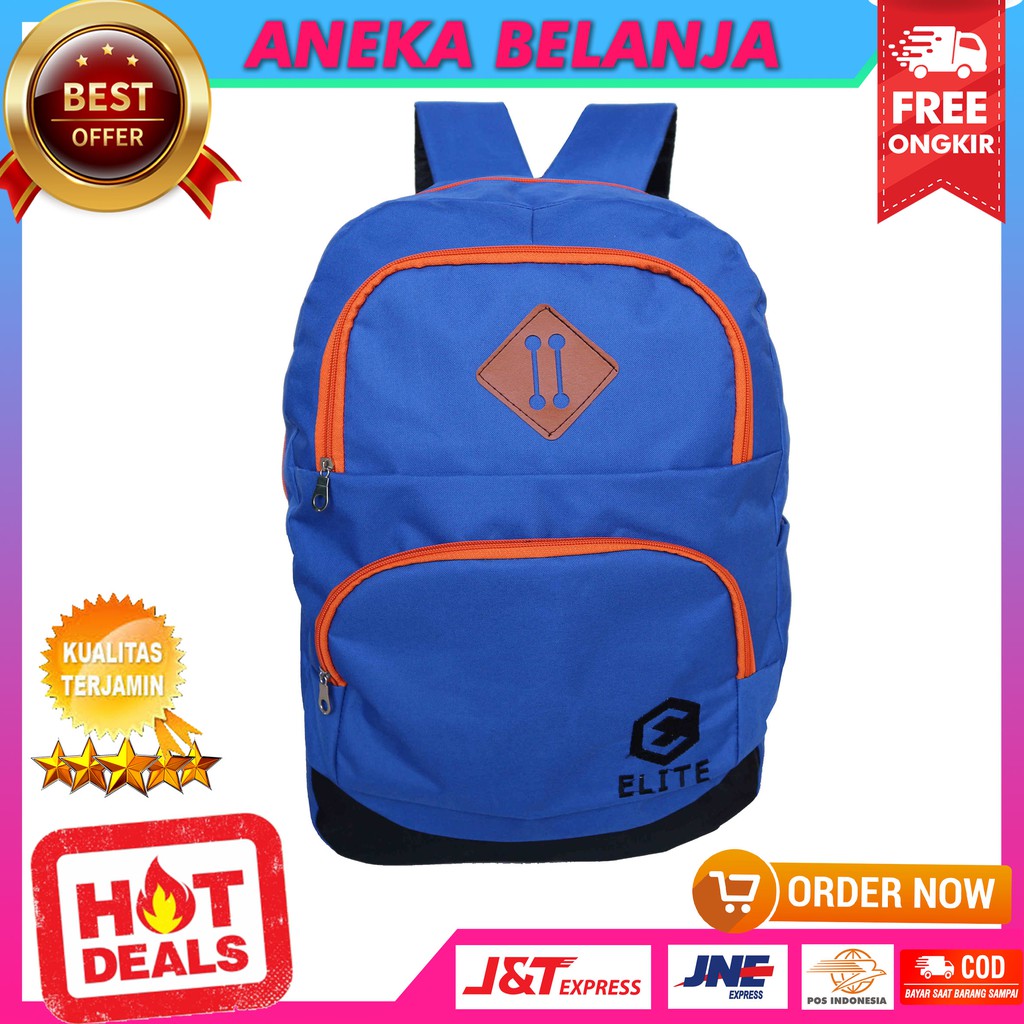 Ransel Khusus Cowok Berkualitas Model Distro Elite Biru Terbaru Trendy Tas Sekolah Multifungsi Bagus Bahan Awet Tebal Halus Harga Terlaris Termurah Berkualitas