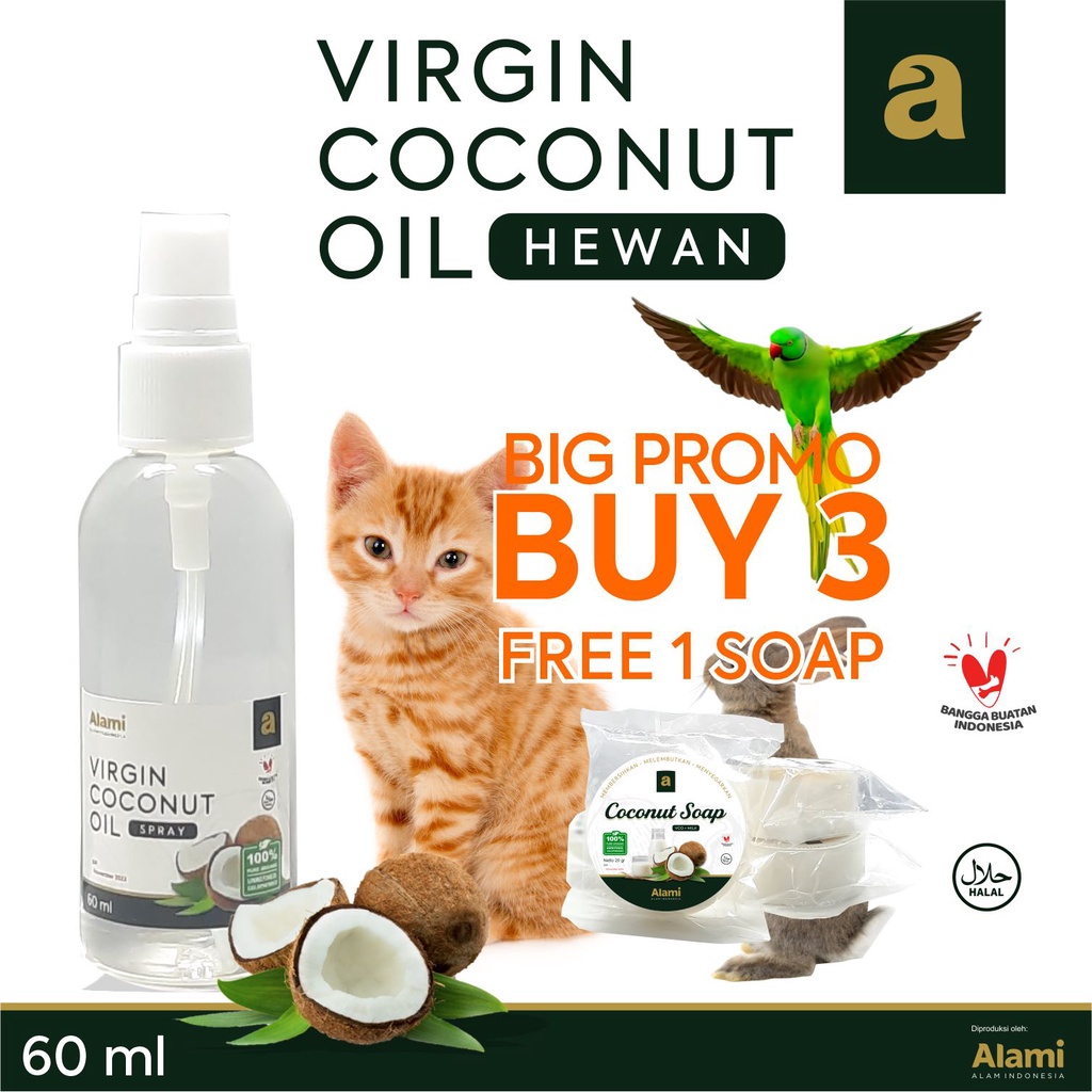 VCO Obat Jamur, Skabies, Diare, Koreng, Kucing Anjing Kelinci 60 ml