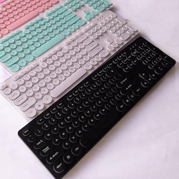 ♣ ( ) Viqoo Keyboard manipulator gaming retro punk style silent keyboard k19 ❀