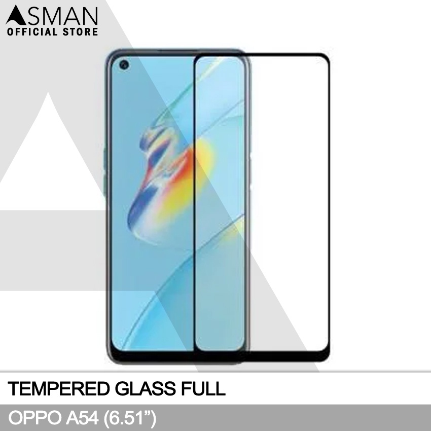 Tempered Glass Full OPPO A54 (6.51&quot;) | Anti Gores Kaca - Hitam