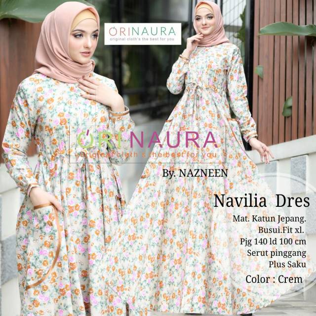 Dress Katun Jepang NAVILIA DRESS Ori Naura