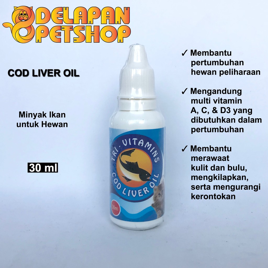 Cod Liver Oil 30 Ml Minyak Ikan Untuk Hewan Kucing Anjing Indonesia