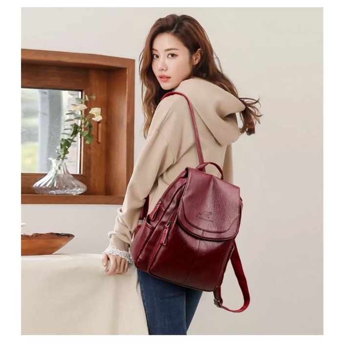 Tas Wanita Ransel Tas Sintetis Kulit Tas MOCHILLASTORE Tas Backpack Women Korean Style Populer