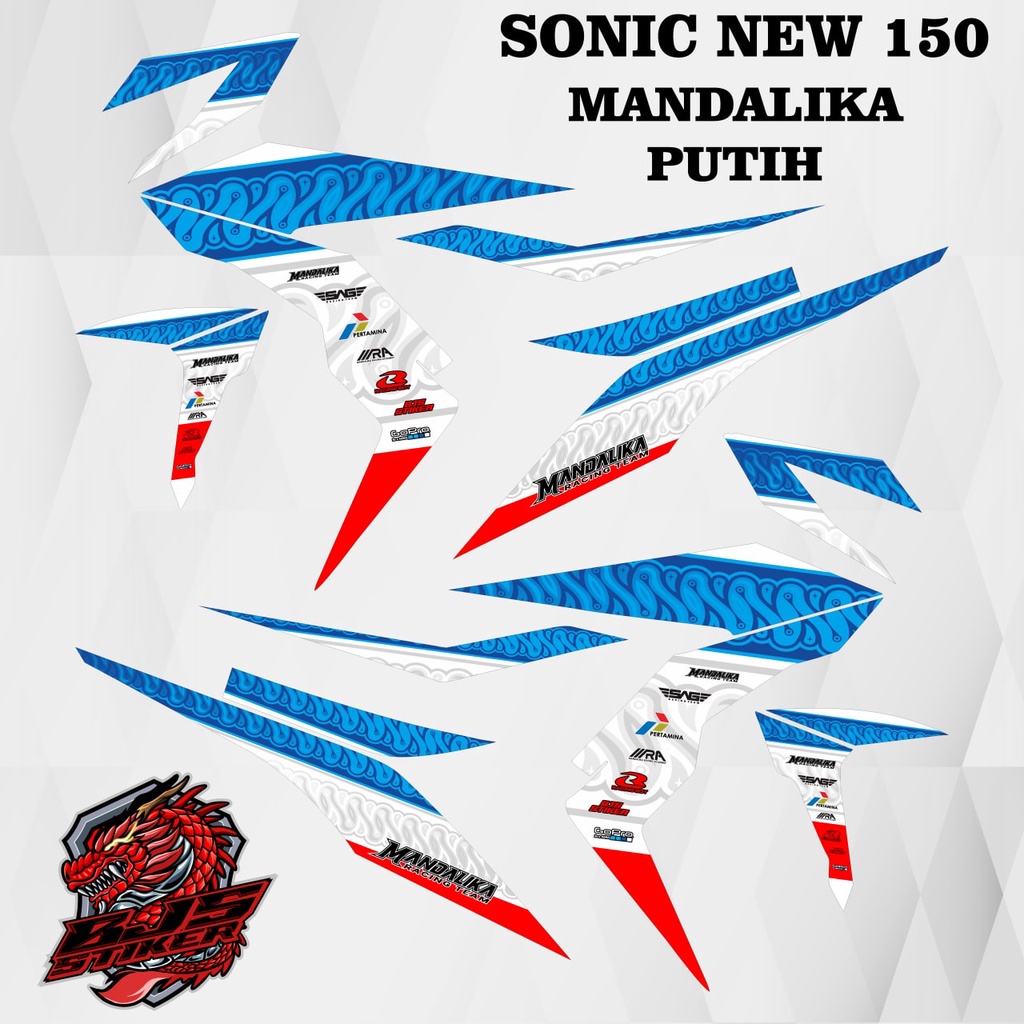 Striping sonic new 150 cc - Stiker Decal sonic 150 sonic new 150 MANDALIKA PUTIH