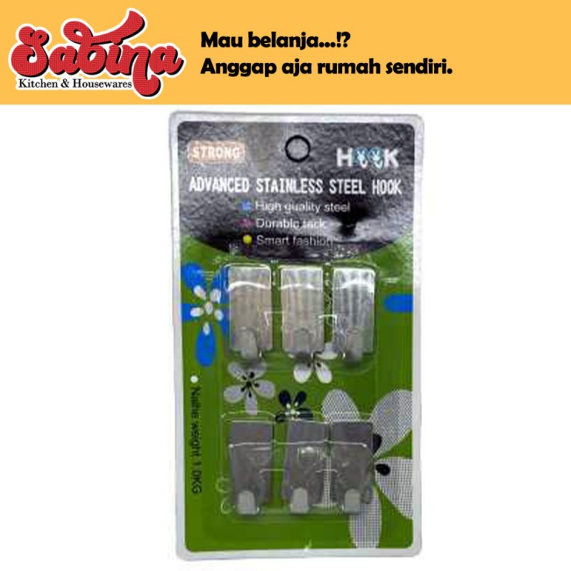 Gantungan Handuk Lap Serba Guna Adhesive 6 PCS Taffware