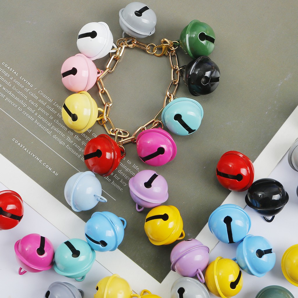 10 Pcs Hole 4 MM Metal Beads Iron Jingle Bells Christmas Decoration Pendants For DIY Making