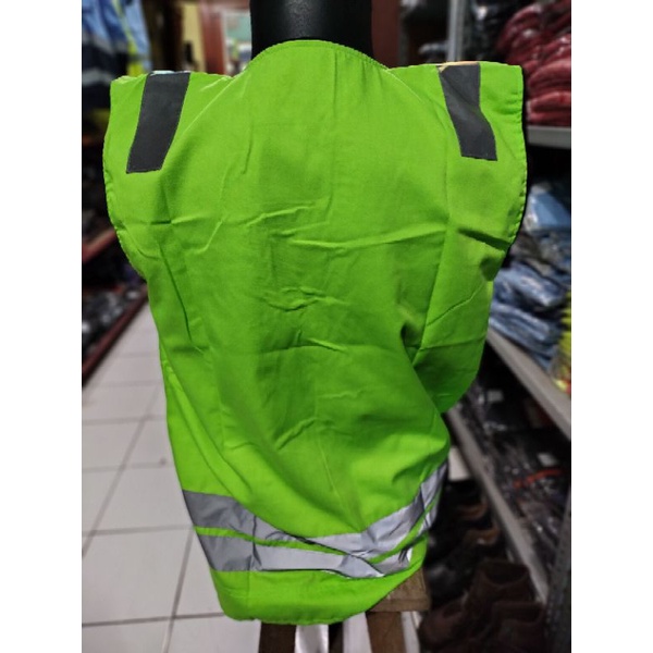 ROMPI SAFETY BAHAN DRILL HIJAU STABILO PREMIUM PAKAI FURING BERLOGO