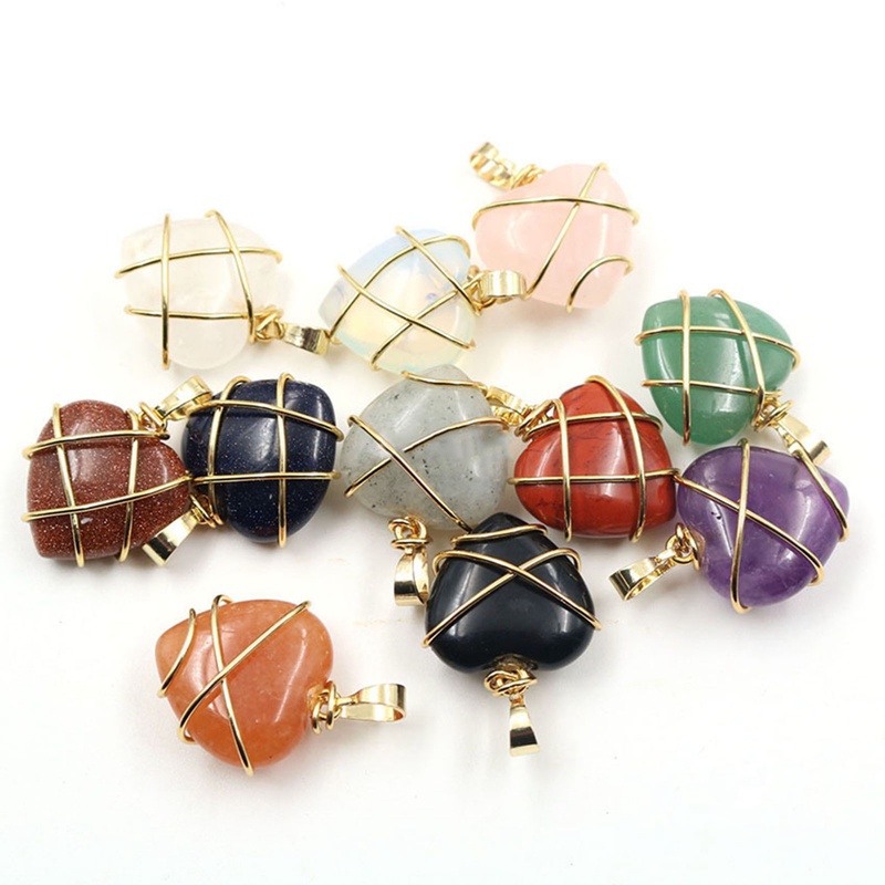 Kalung Rantai Choker Dengan Liontin Opal Bentuk Hati Aksen Kristal Untuk Wanita