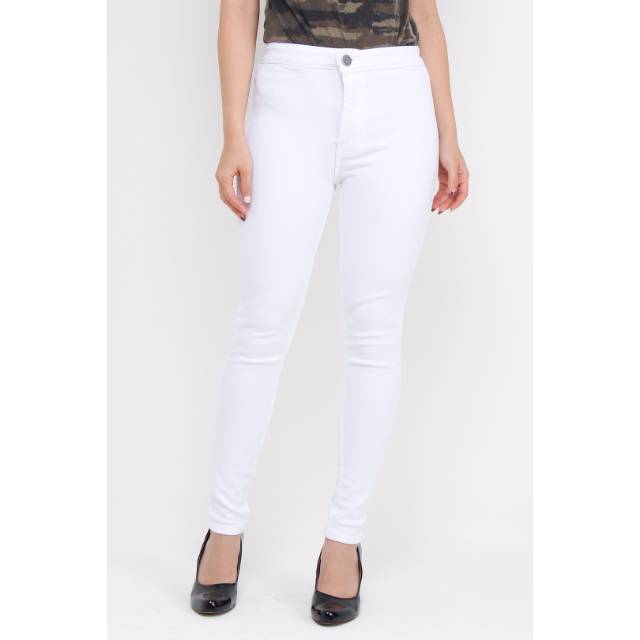 Celana Jeans Wanita Highwaist Soft Jeans Premium Murah Warna Putih Jsk 1101