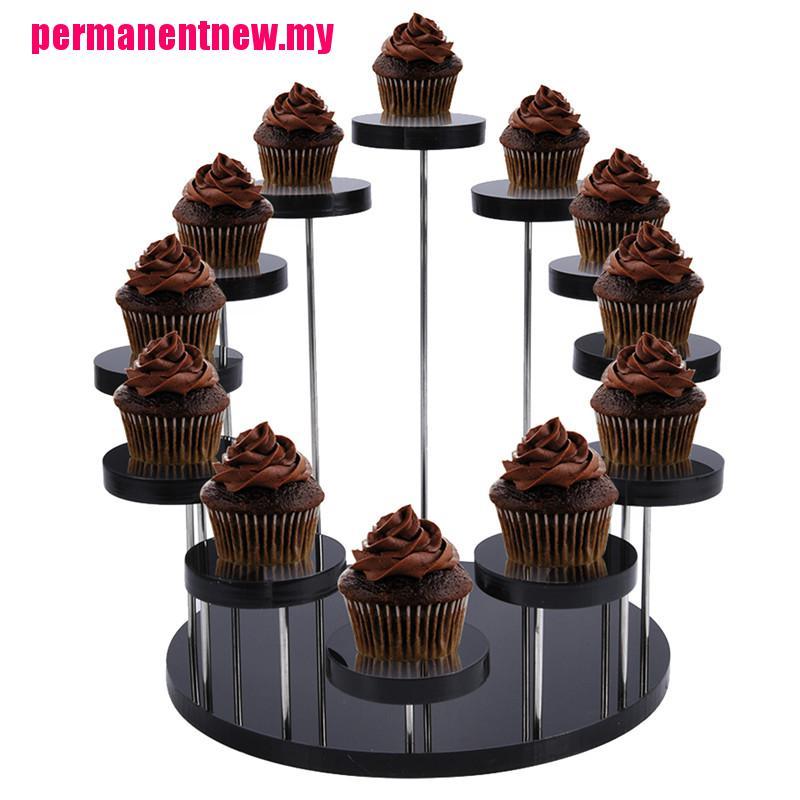 (Sun) Stand Display Kue / Cupcake / Dessert Bahan Akrilik Untuk Dekorasi Pesta