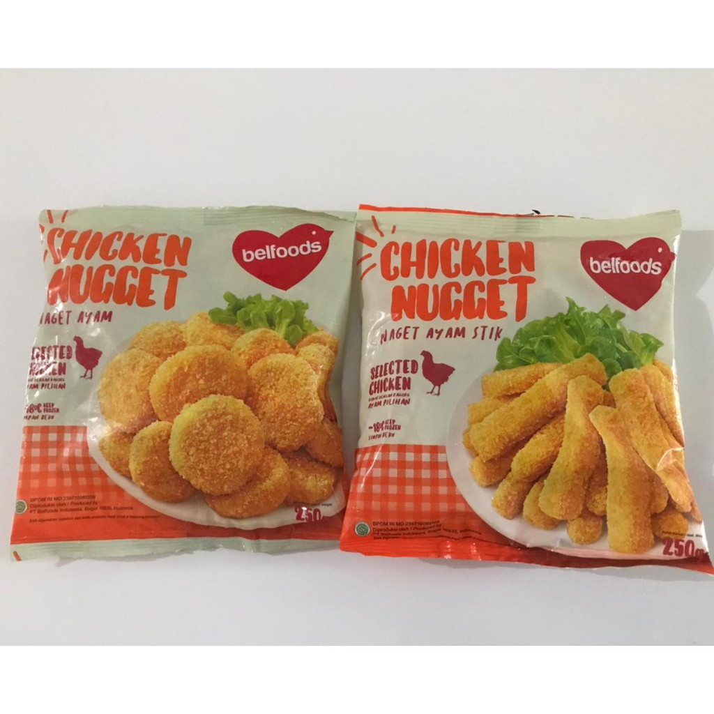 

BELFOODS FAVORITE CHICKEN NUGGET COIN & STICK 250gr - NAGET AYAM KOIN DAN STIK