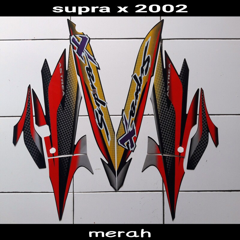 stiker body motor supra x 2002 merah