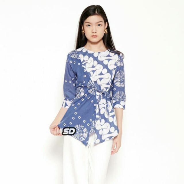 tey-17 Batik wanita ASJ SA HRB026 Kenongo Kemeja Tosca Pendek-Sopal Seno SD