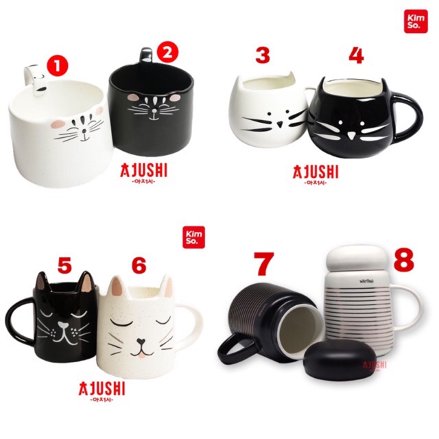  Gelas  Mug Couple  Kucing Gelas  Hadiah Pasangan Keramik Lucu 