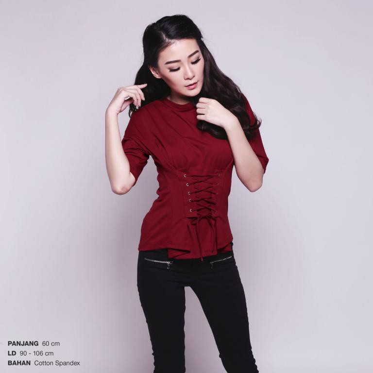 Corsetted Top / Atasan Wanita Fashion Katun Atasan Cewek Blouse TJ 016