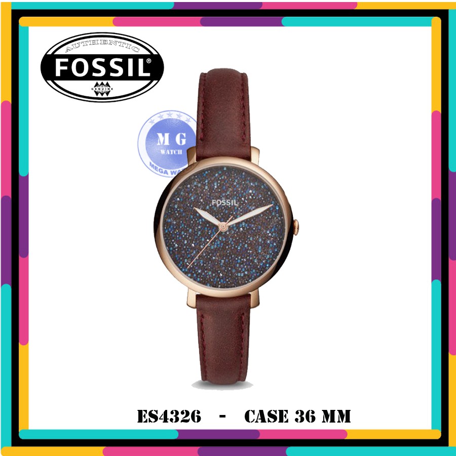 Jam Tangan Wanita Fossil Original ES4326 Jacqueline Wine Leather MURAH