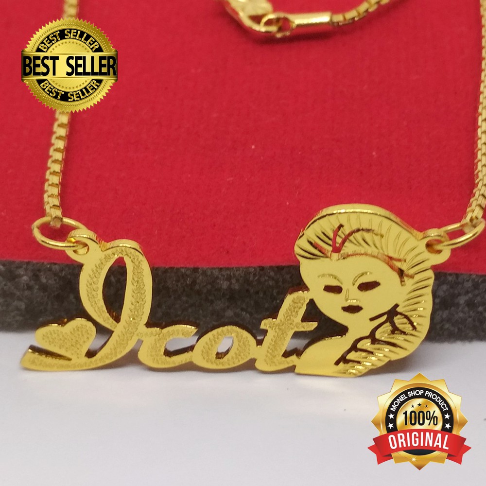 kalung anak nama ukir grafir pasir