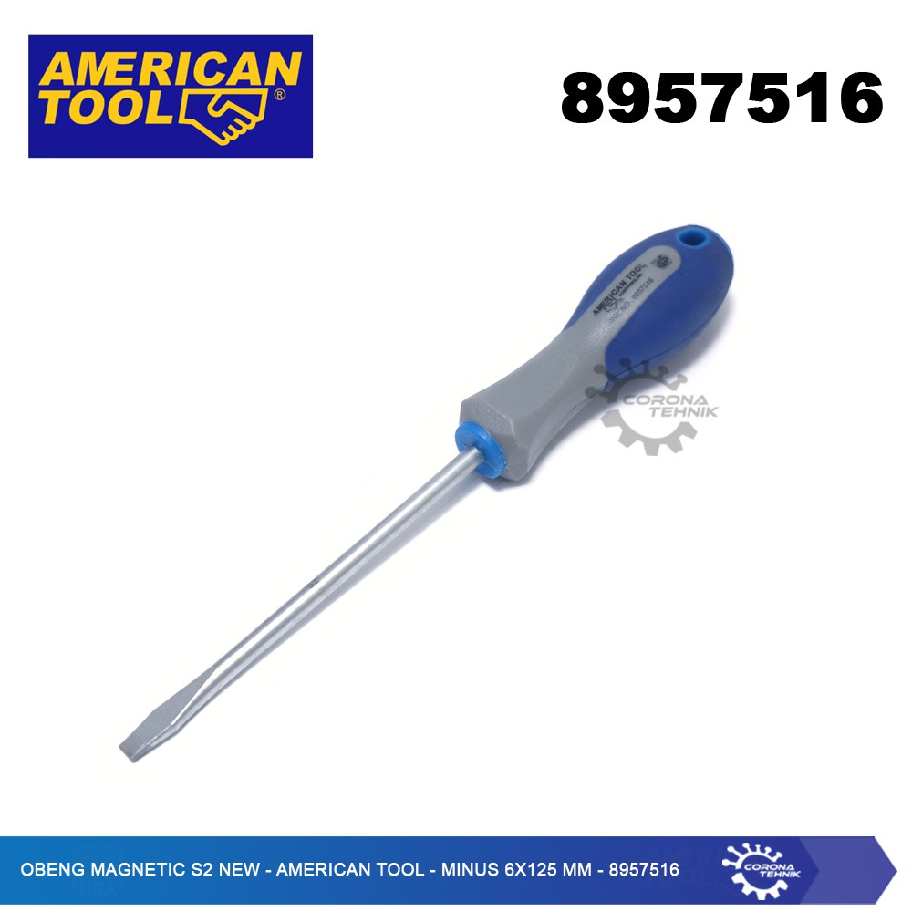 8957516 - Obeng Magnetic S2 New - American Tool - Minus 6x125 mm