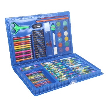

(DISKON TERMURAH) Coloring Set 86in1 (Pensil Warna, Crayon, Spidol, Cat Air ) - Biru