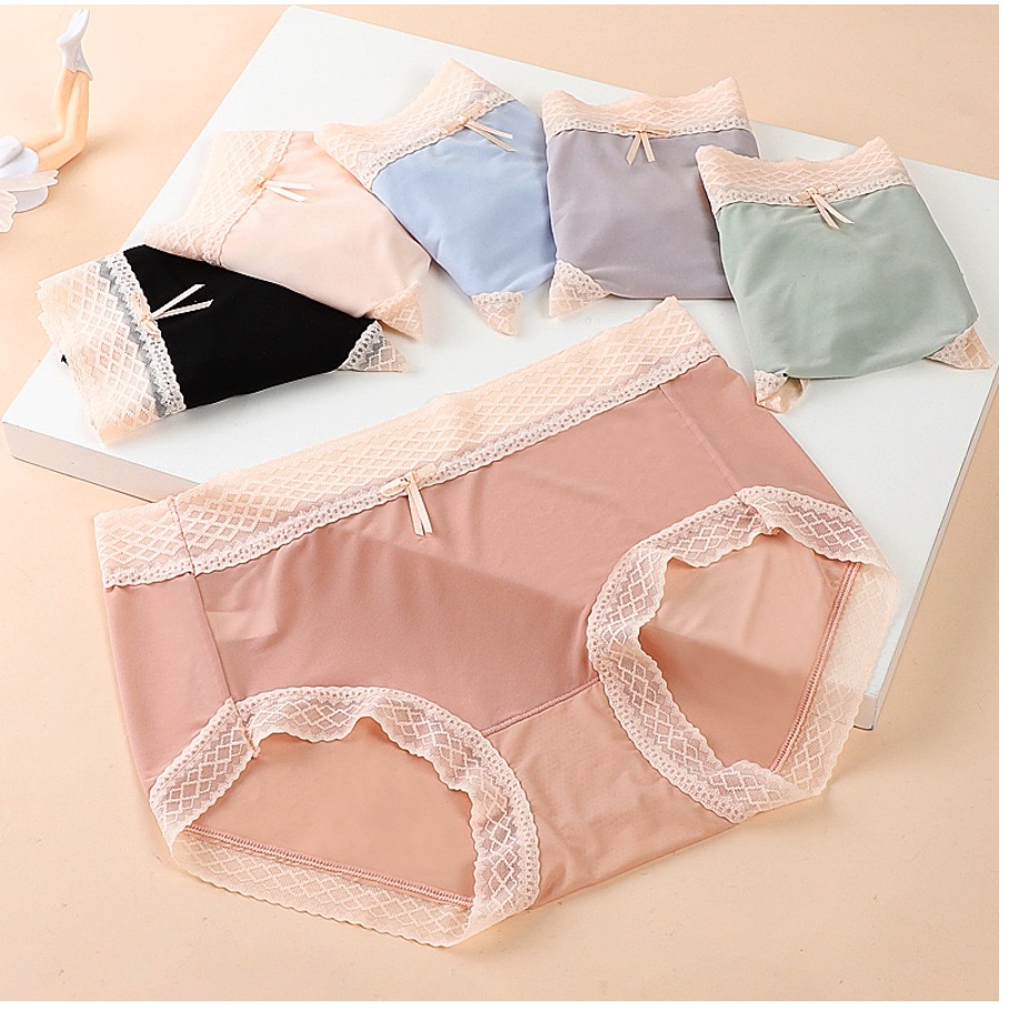 Celana Dalam Seamless Halus Cd Undies Pakaian Dalam Wanita Import Seksi Motif Renda Dengan Pita Bahan Nyaman Untuk Beraktivitas