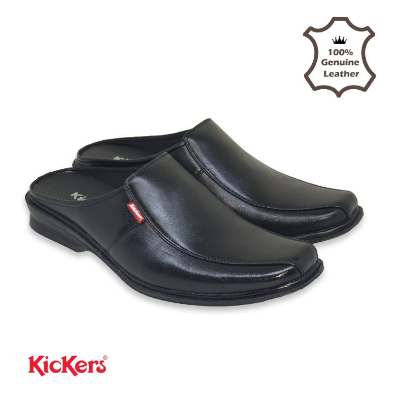 100% KULIT SAPI ASLI Sepatu Pantofel Slop Kickers Bustong Sepatu Sandal Selop Formal Santai Pria