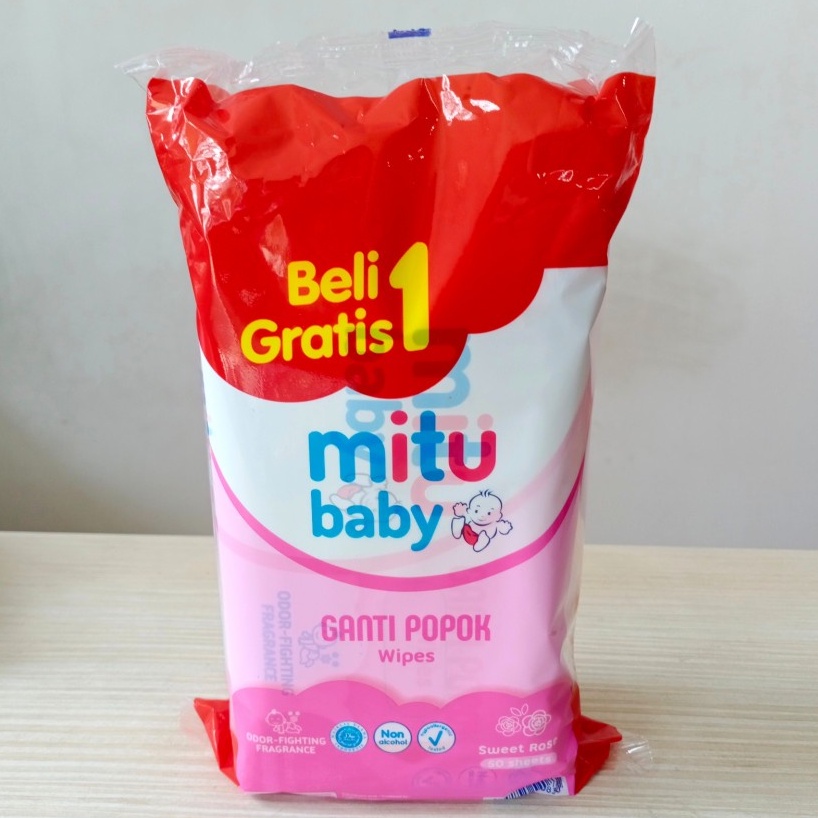 Mitu Baby Wipes Beli 1 Gratis 1 (50's + 50's) Tisu Basah Tissue Bayi