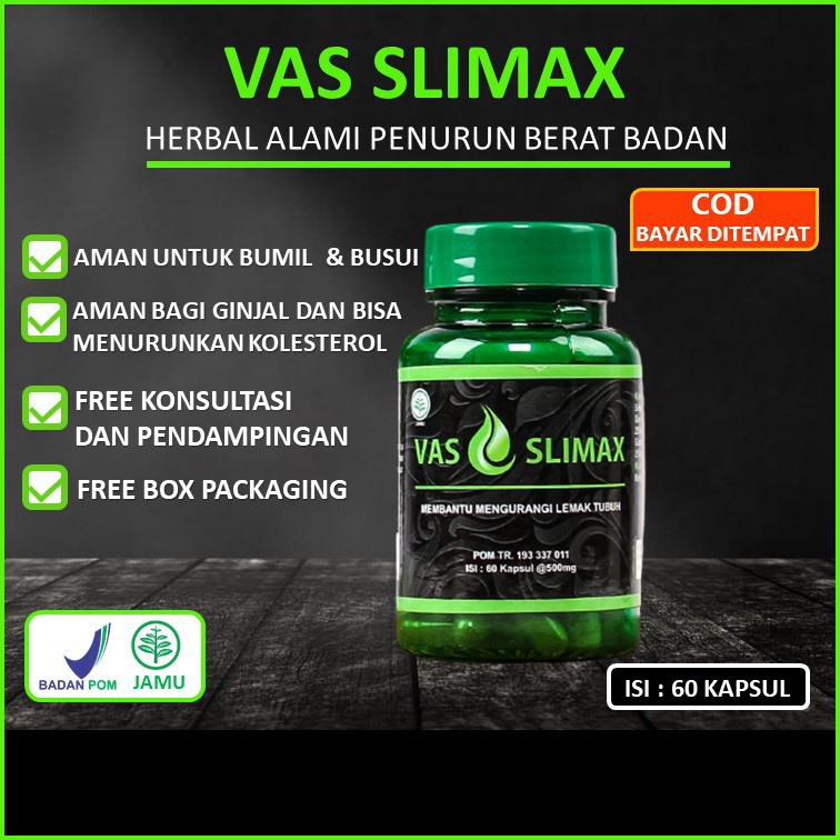 Kapsul Pelangsing Herbal Vas Slimax El Medinah 60 kapsul Asli 100% ORIGINAL