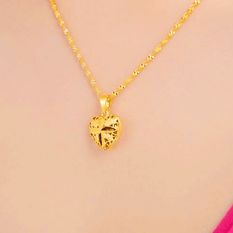 Kalung Wanita Bentuk Hati Emas 24K Pendant