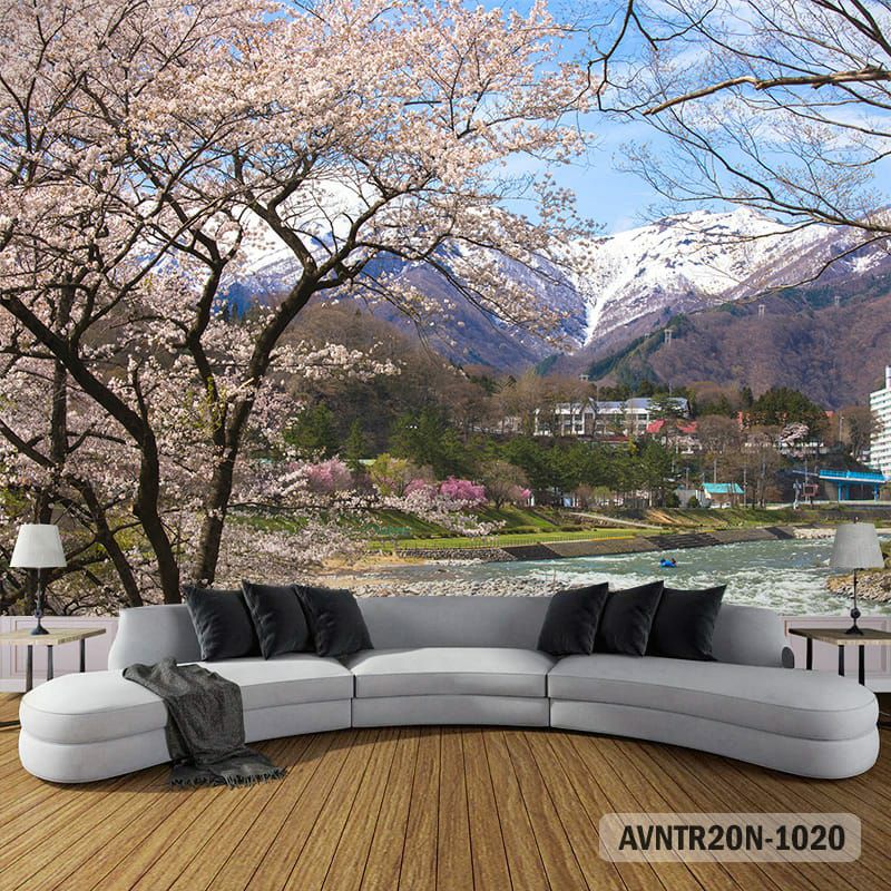 WALLPAPER 3D PEMANDANGAN ALAM / WALLPAPER CUSTOM SAKURA 3D / Wallpaper Dinding Murah / Wallpaper Din