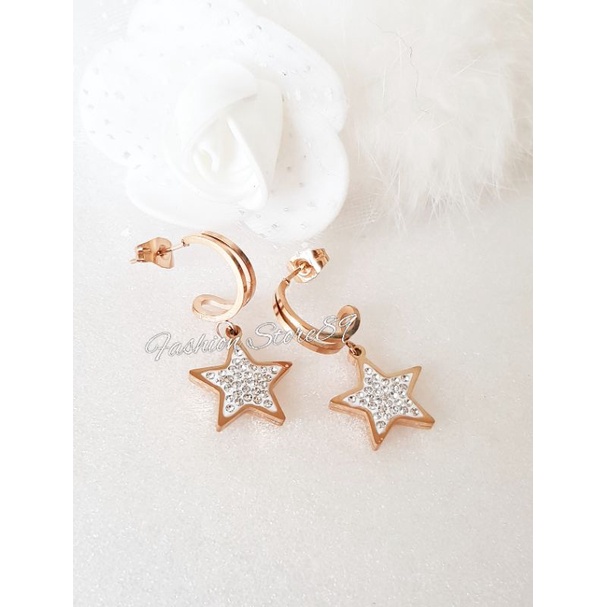 Ready Anting Import Titanium premium Fashion Anting Jurai Titanium impor branded Bestseller bestquality anting Fashion Titanium gold Rosegold