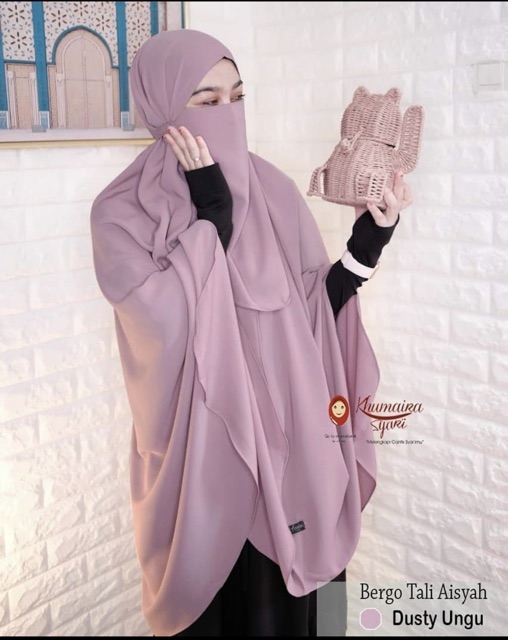 (AMD) HIJAB BERGO SYRIA AZRIEL + CADAR NON PED KHIMAR INSTAN SUPER JUMBO WOLFIS PREMIUM