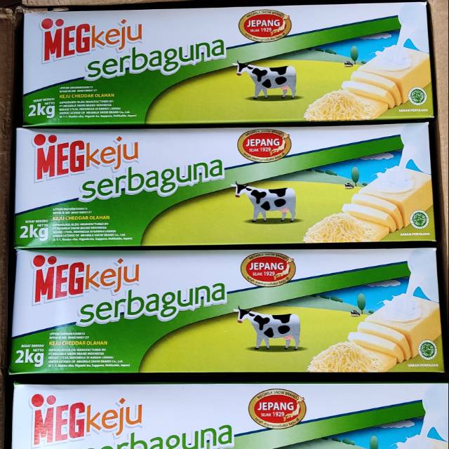 Keju Meg Cheddar Cheese Serbaguna 2kg Kotak Hijau 2 kg GOJEK GRAB