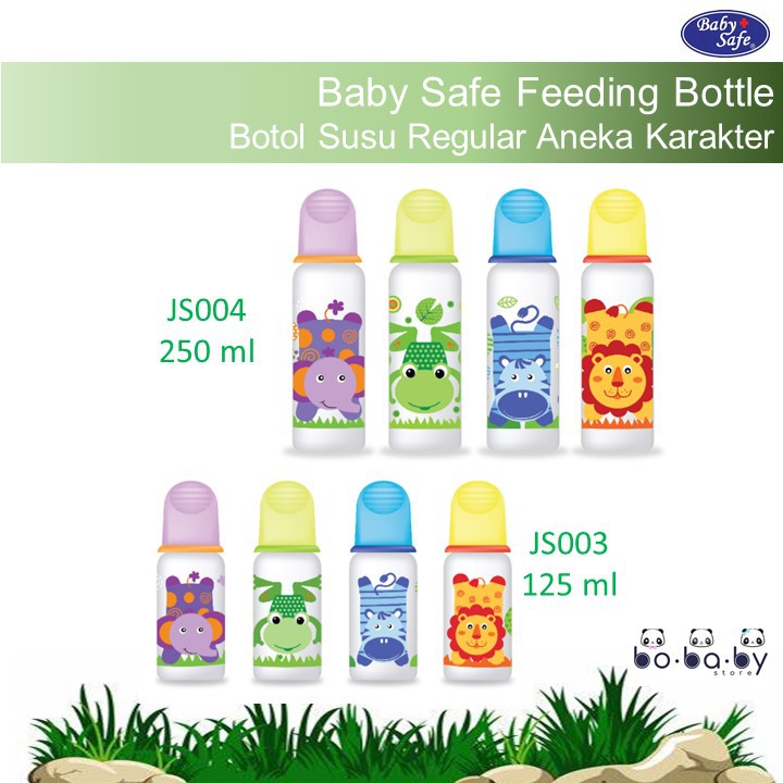 Babysafe Feeding Bottle Baby BPA Free/ Botol Susu Bayi Karakter Baby Safe JS003 125 ml JS004 250 ml