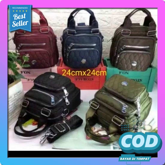 Multifungsi Backpack Tas Gendong Women Besar Ransel Cewek Tas Wanita Oxford Cloth Shoulder Bags Import Tas Fashion Tas Laptop 14 Inch(Tinggi 32 Lebar 21 Cm Bisa Muat ) 576 Tas Wanita Import Jinjing Selempang Ransel Chibao Cb1813 1813 Bordir - Brown