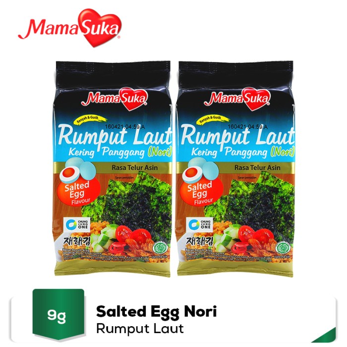 

4eh Paket Duo - Mamasuka Rumput Laut Panggang Salted Egg (4 Pcs) 60Jhh