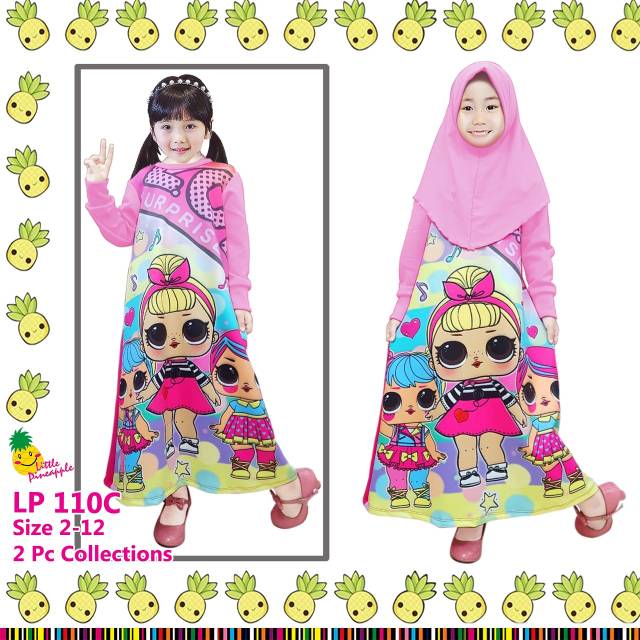 Little pineapple Gamis hijab LOL  || gamis LOL || Little pineapple gamis hijab