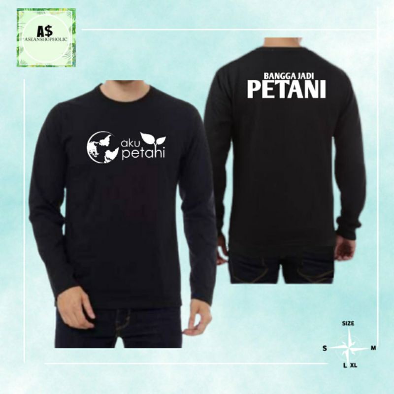 kaos baju lengan panjang aku petani bangga jadi petani