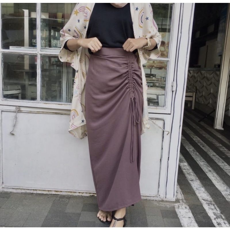 Moly Skirt - Rok Serut Crinkle - Rok Serut Samping - Rok Wanita Korea