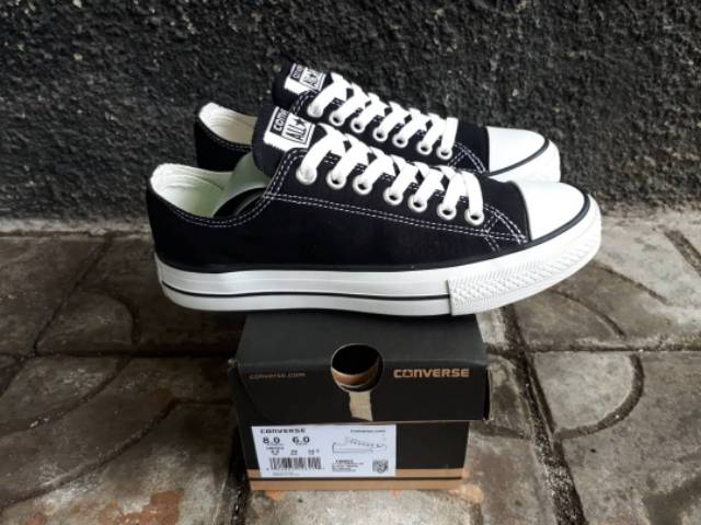 CONVERSE LOW CLASSIC BLACK WHITE PREMIUM BNIB MADE IN CHINA SIZE 40/41/42/43/44