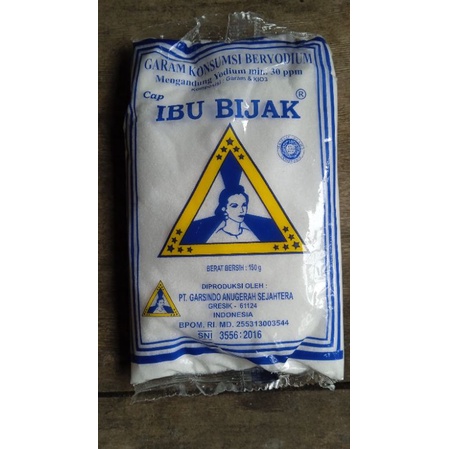 

GARAM BERYODIUM IBU BIJAK 150GR//GARAM DAPUR IBU BIJAK GARAM MASAK