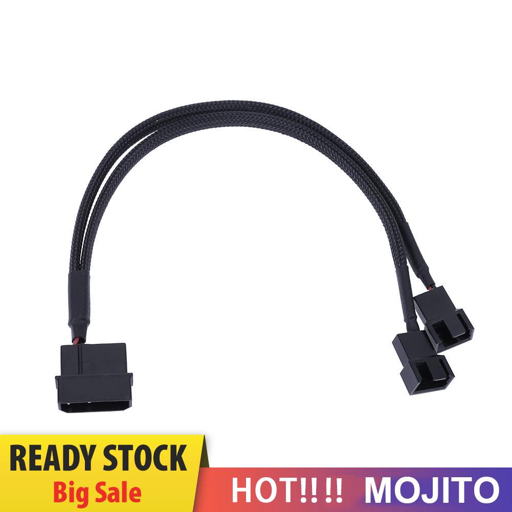 MOJITO 4pin IDE Molex to 2-Port 3Pin/4Pin Cooler Cooling Fan Splitter Power Cable