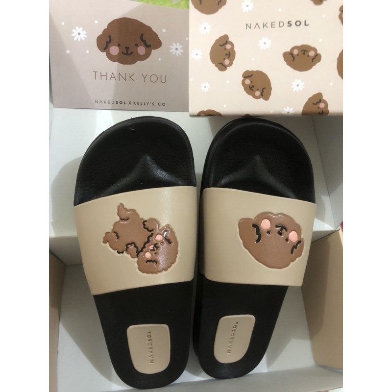 nakedsol x kellys nakedsol kellysandco oat playful poodle slides ukuran 39 nakedsol kellys