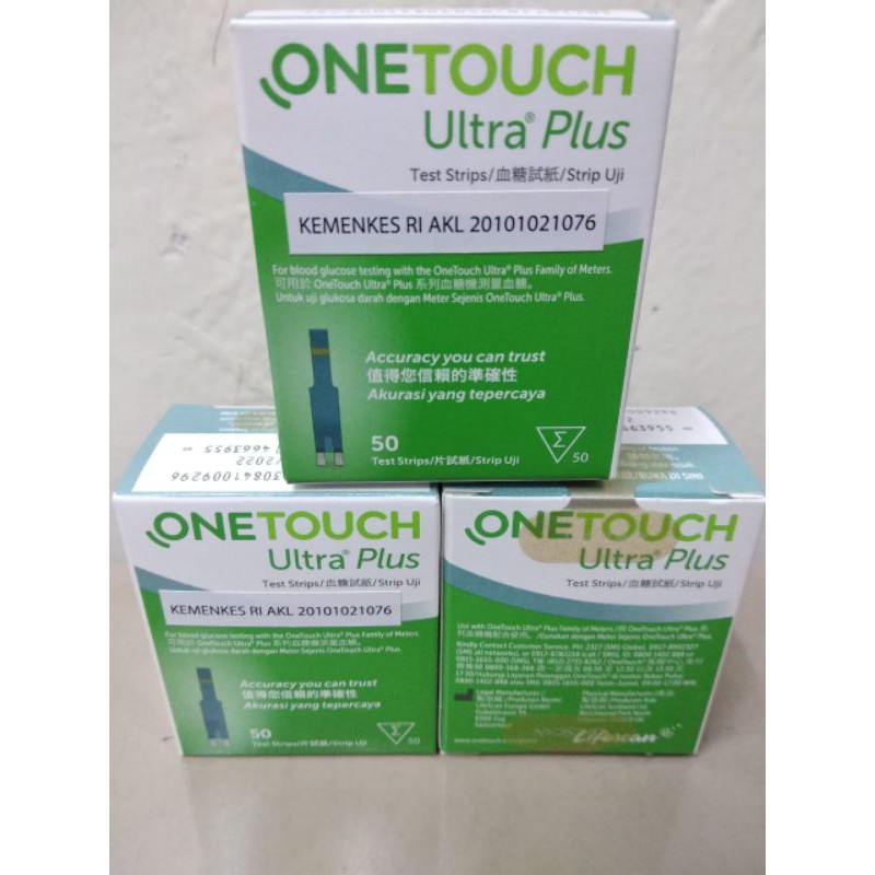Strip ONETOUCH Ultra plus isi 50pcs/Strip Tes Gula Darah ONETOUCH