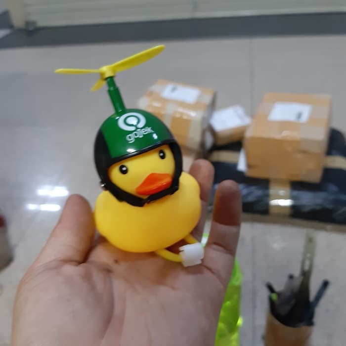 Promo boneka bebek helm berbaling bebek kuning lampu led duck with helmet Limited