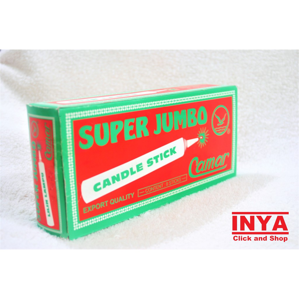 Lilin Lampu CAMAR SUPER JUMBO CANDLE STICK isi 8 Batang