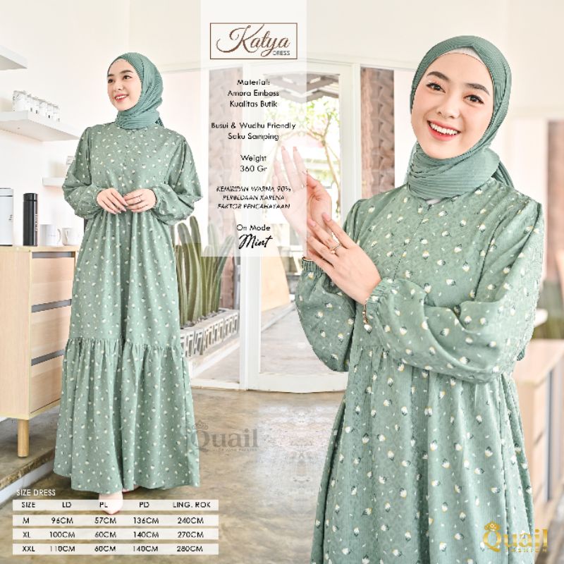 Dress Gamis Wanita Muslim Dewasa Original Quail Hijab KATYA