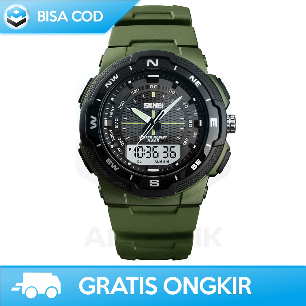 JAM TANGAN PRIA ANALOG DIGITAL ANTI AIR ORIGINAL SKMEI 1454 - JAM TANGAN SPORT PRIA TAHAN AIR BERGAR